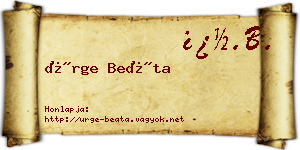 Ürge Beáta névjegykártya