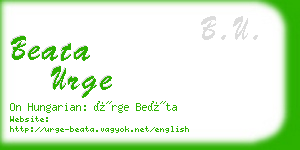 beata urge business card